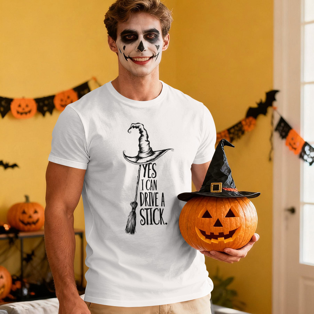 T-shirt « oui, Je Peux Conduire Une Canne », T-shirt De Sorcière Rigolo Pour Femme, T-shirt De Fête Effrayant, Joli Cadeau D'halloween, Tenue De Sorcière - MyFaceSocksFR