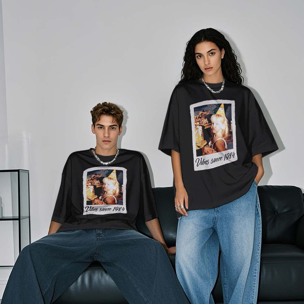 T-shirt Photo Vintage Personnalisé, Style Film D'anniversaire, Idée Cadeau Vintage - MyFaceSocksFR