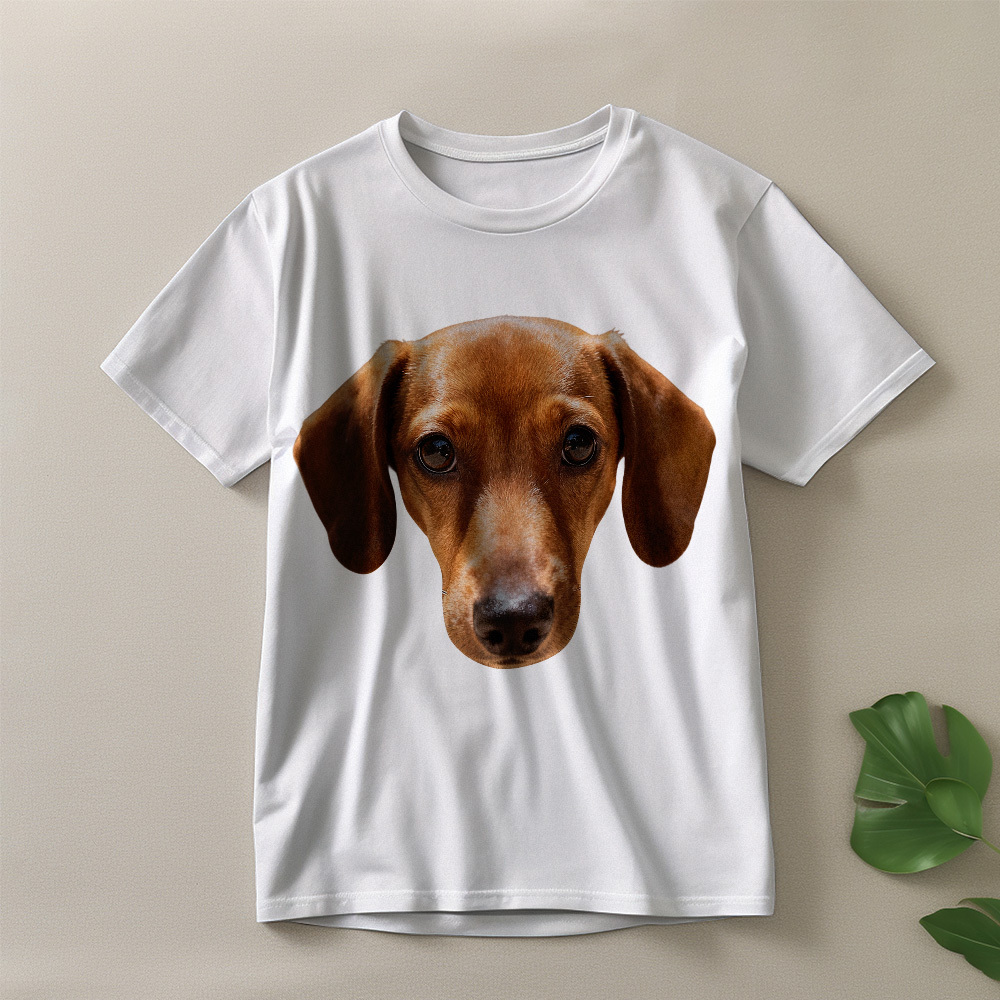 Ensemble De T-shirts Photo Personnalisés Pour Chien Et Maître, Assortis - Cadeau Personnalisé Pour Les Amoureux Des Animaux - MyFaceSocksFR