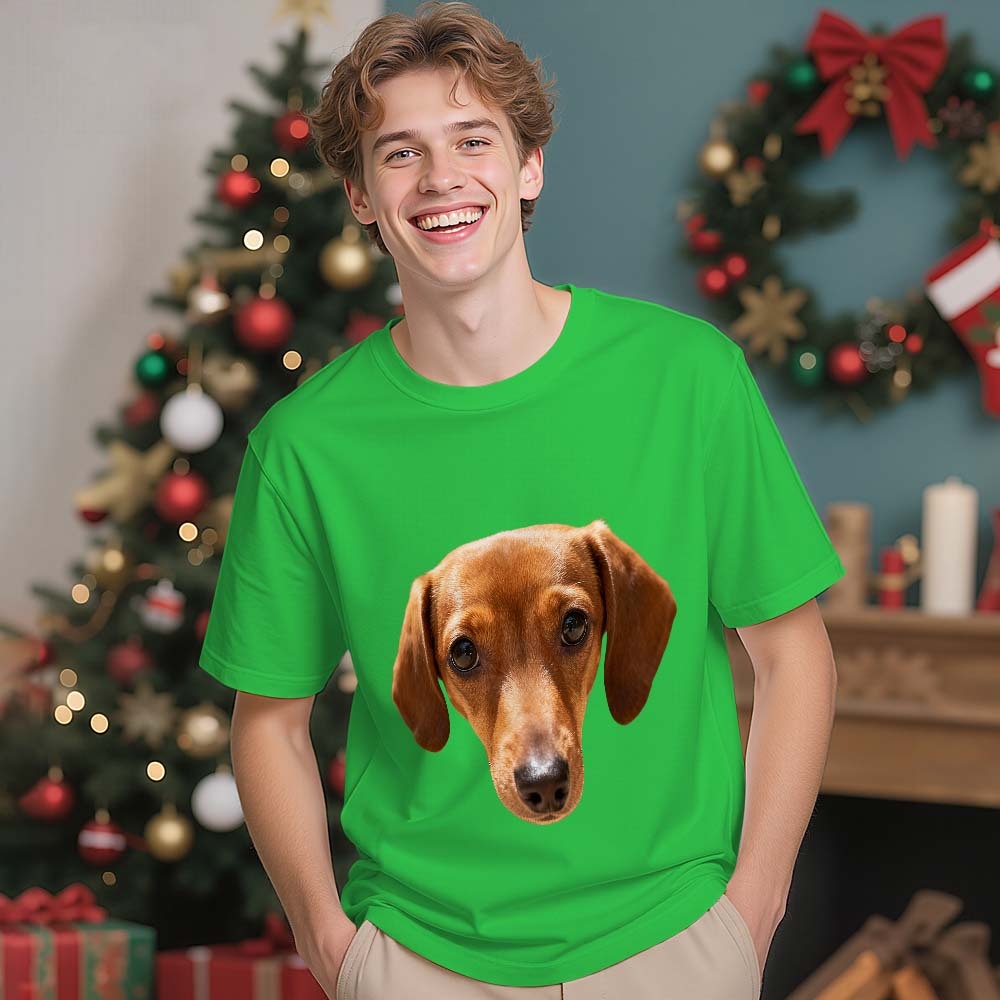 Ensemble De T-shirts Photo Personnalisés Pour Chien Et Maître, Assortis - Cadeau Personnalisé Pour Les Amoureux Des Animaux - MyFaceSocksFR