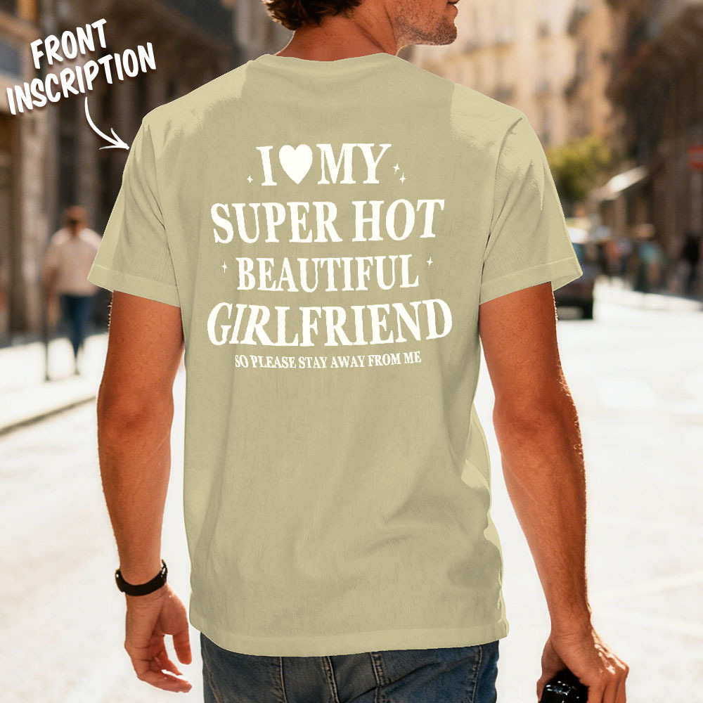 T-shirt Vintage Personnalisé En Coton, Style Bootleg, Avec Nom Et Personnalisation. T-shirt Années 90 « J'aime Ma Copine ». - MyFaceSocksFR