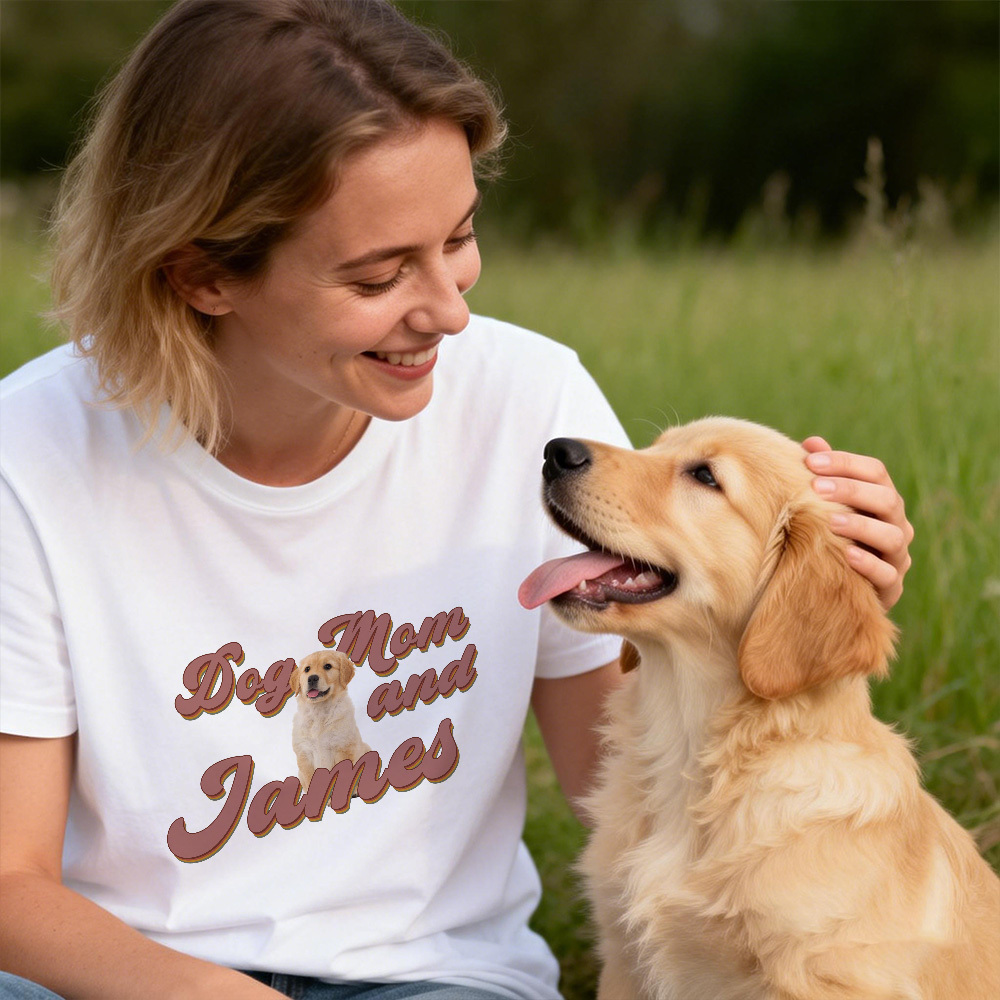 T-shirt Personnalisé Avec Photo Et Texte - T-shirt Personnalisé Avec Le Visage De Votre Animal De Compagnie - T-shirt Portrait D'animal De Compagnie Personnalisé - Cadeau Pour Les Amoureux Des Animaux - MyFaceSocksFR