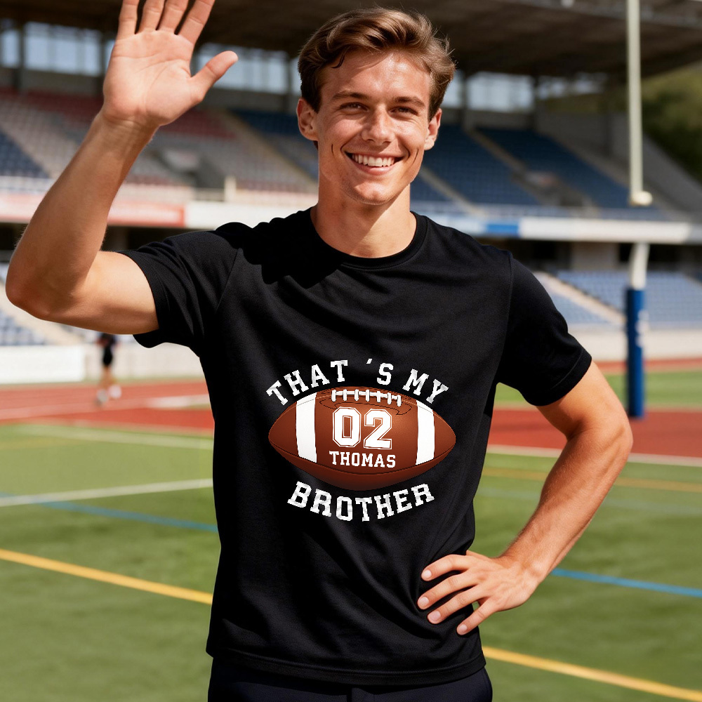 T-shirt Photo Personnalisé Noir Avec Numéro Et Photo, Style Sport, Cadeau Pour Les Fans - MyFaceSocksFR