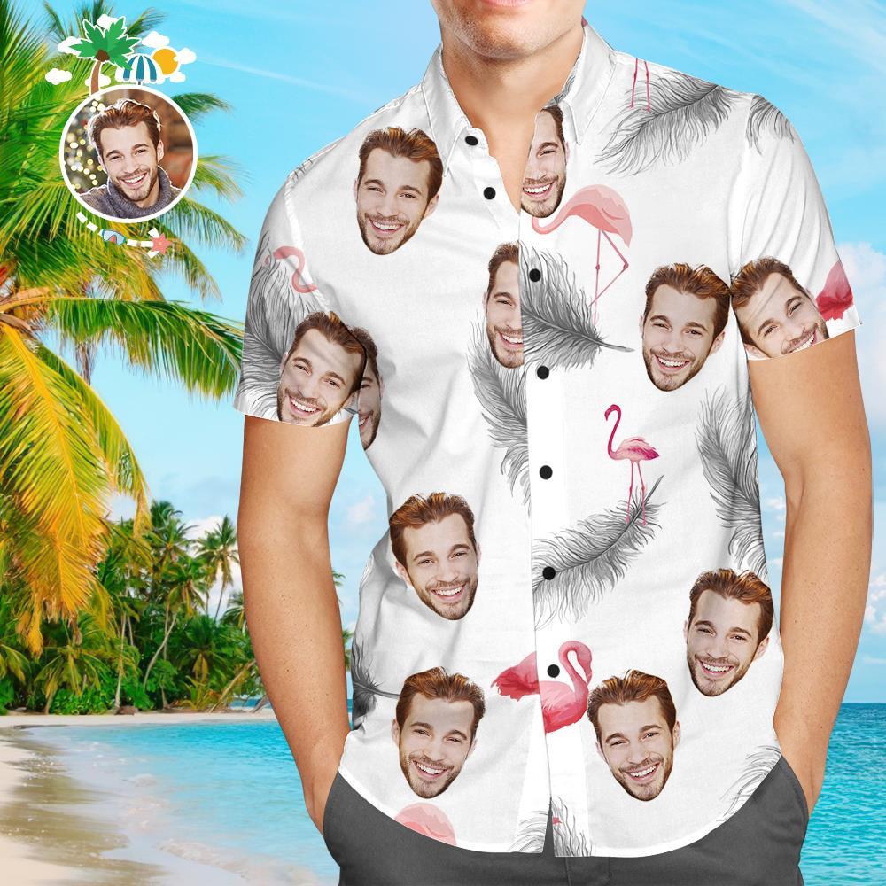 Chemise Hawaïenne Personnalisée Avec Visage De Chien Chemise Hawaïenne Photo Personnalisée Chemise Tropicale Personnalisée - VisageChaussettes