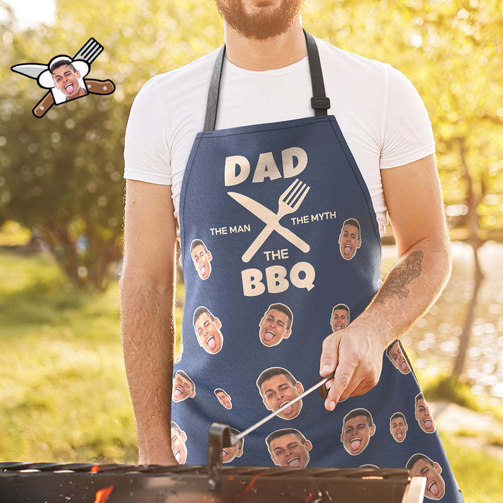 Cadeaux de tablier de cuisine personnalisés pour papa - Dad: The Man, The Myth, The BBQ