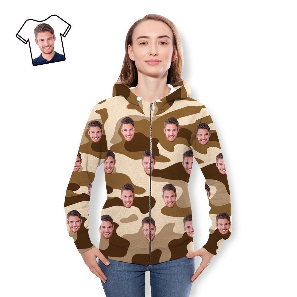 Custom Face Unisex Hoodie Casual Imprimé Blé Camouflage - VisageChaussettes