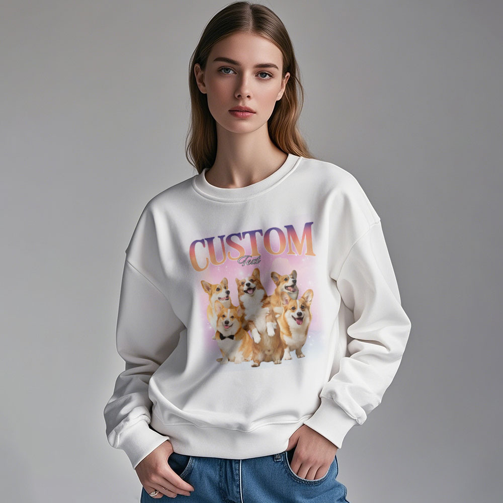 Sweat À Capuche Personnalisé Avec Photo Et Texte D'animaux De Compagnie, Cadeau Photo Personnalisé, Personnalité Unisexe, Sweat-shirt Vintage Lightning - MyFaceSocksFR