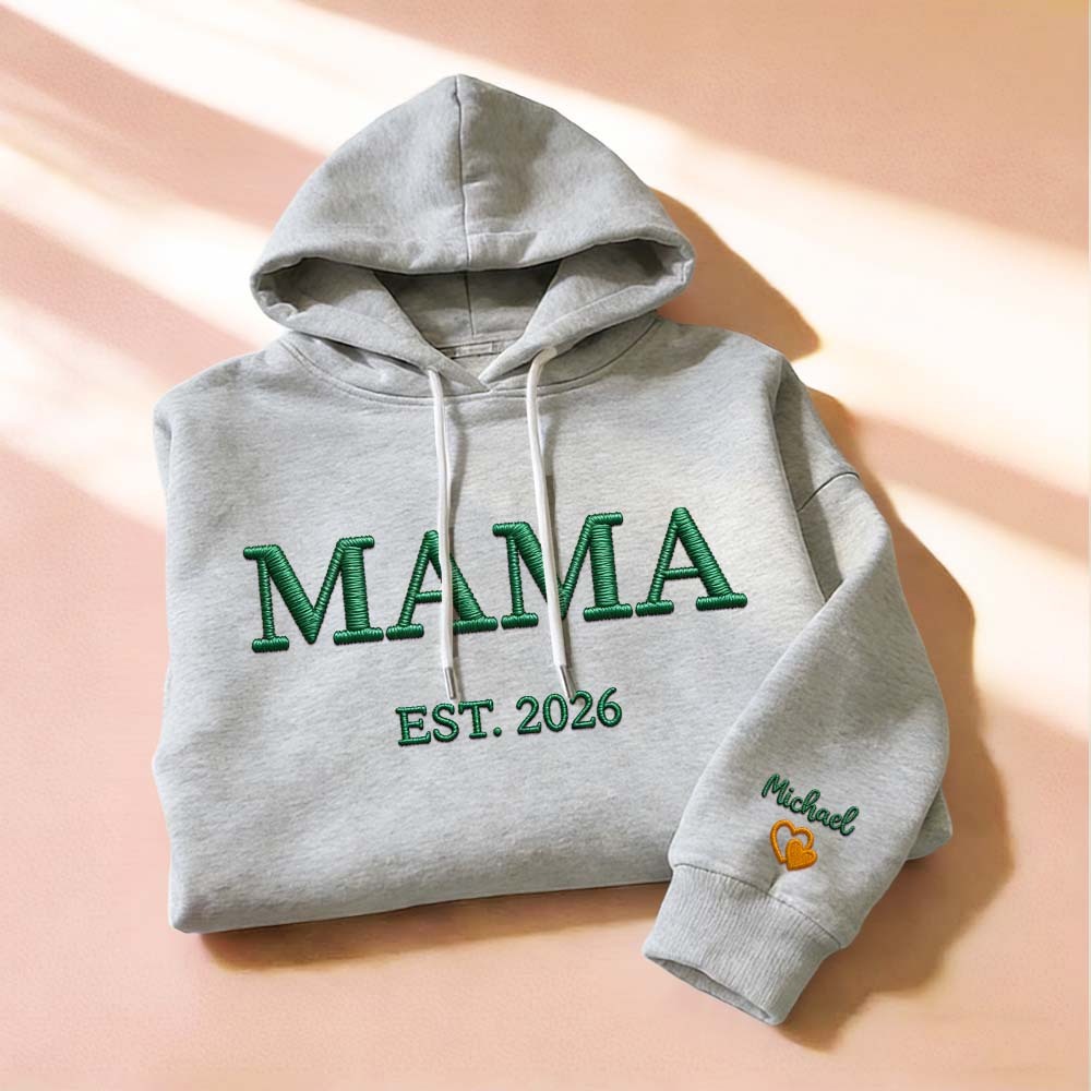Sweat-shirt Brodé Personnalisé « maman », Sweat À Capuche Brodé Personnalisé « maman », Tenue Pour Nouvelle Maman, Vêtements Pour Annoncer Une Grossesse, Cadeaux Pour La Fête Des Mères - MyFaceSocksFR