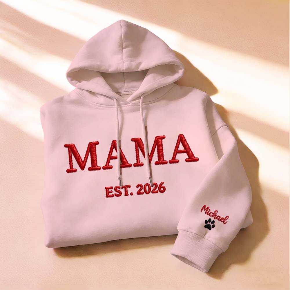 Sweat-shirt Brodé Personnalisé « maman », Sweat À Capuche Brodé Personnalisé « maman », Tenue Pour Nouvelle Maman, Vêtements Pour Annoncer Une Grossesse, Cadeaux Pour La Fête Des Mères - MyFaceSocksFR