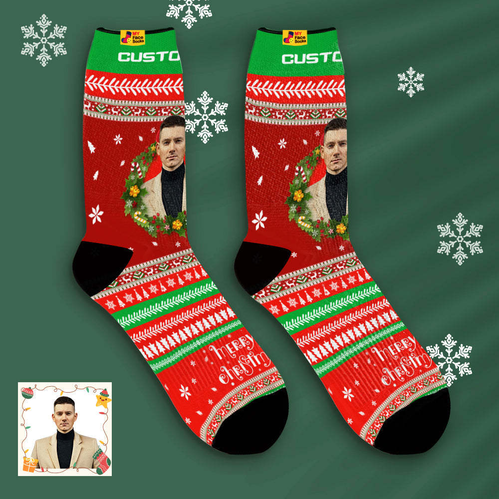 Chaussettes Personnalisées Pour Le Visage, Chaussettes Souples Personnalisées, Cadeaux De Vacances De Noël, Showtime - VisageChaussettes