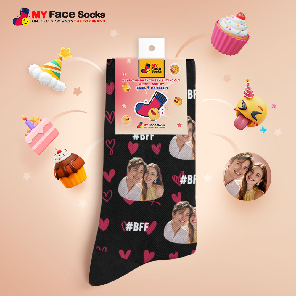Cadeau De Couple Personnalisé Avec Votre Photo Chaussettes Photo Personnalisées Pour Anniversaire De Mariage Ou Cadeau De Fiançailles - MyFaceSocksFR