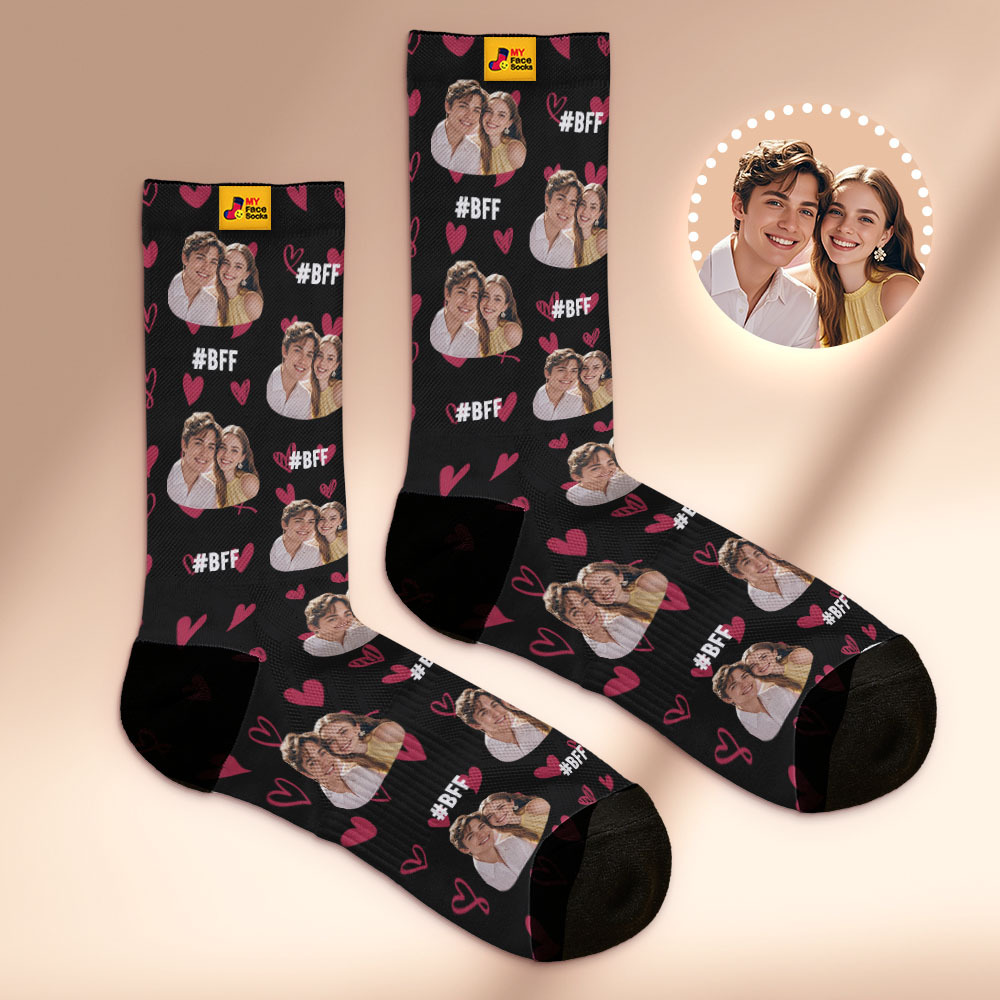 Cadeau De Couple Personnalisé Avec Votre Photo Chaussettes Photo Personnalisées Pour Anniversaire De Mariage Ou Cadeau De Fiançailles - MyFaceSocksFR