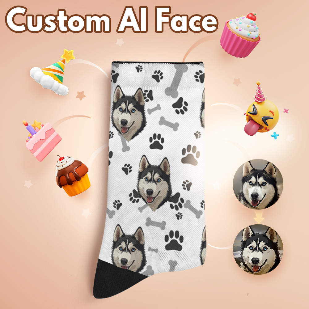 Chaussettes Personnalisées Avec Photo Et Grand Visage, Design Coloré Et Personnalisé, Idée Cadeau Idéale Pour Un Amoureux - MyFaceSocksFR