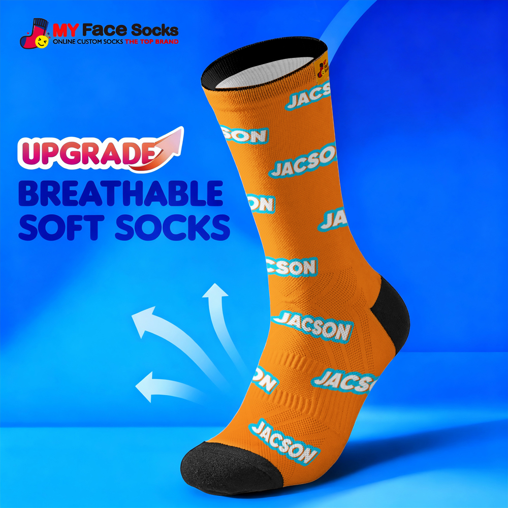 Chaussettes À Lettrage Personnalisées Chaussettes Vertes Chaussettes Gravées Personnalisées Chaussettes Dopamine Style Multicolore Brillant Cadeau - MyFaceSocksFR