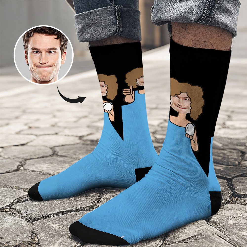 Chaussettes De Noël Personnalisées Avec Visage, Bonnet Amusant Personnalisé, Design Sur Mesure, Meilleure Idée Cadeau Pour Noël - MyFaceSocksFR