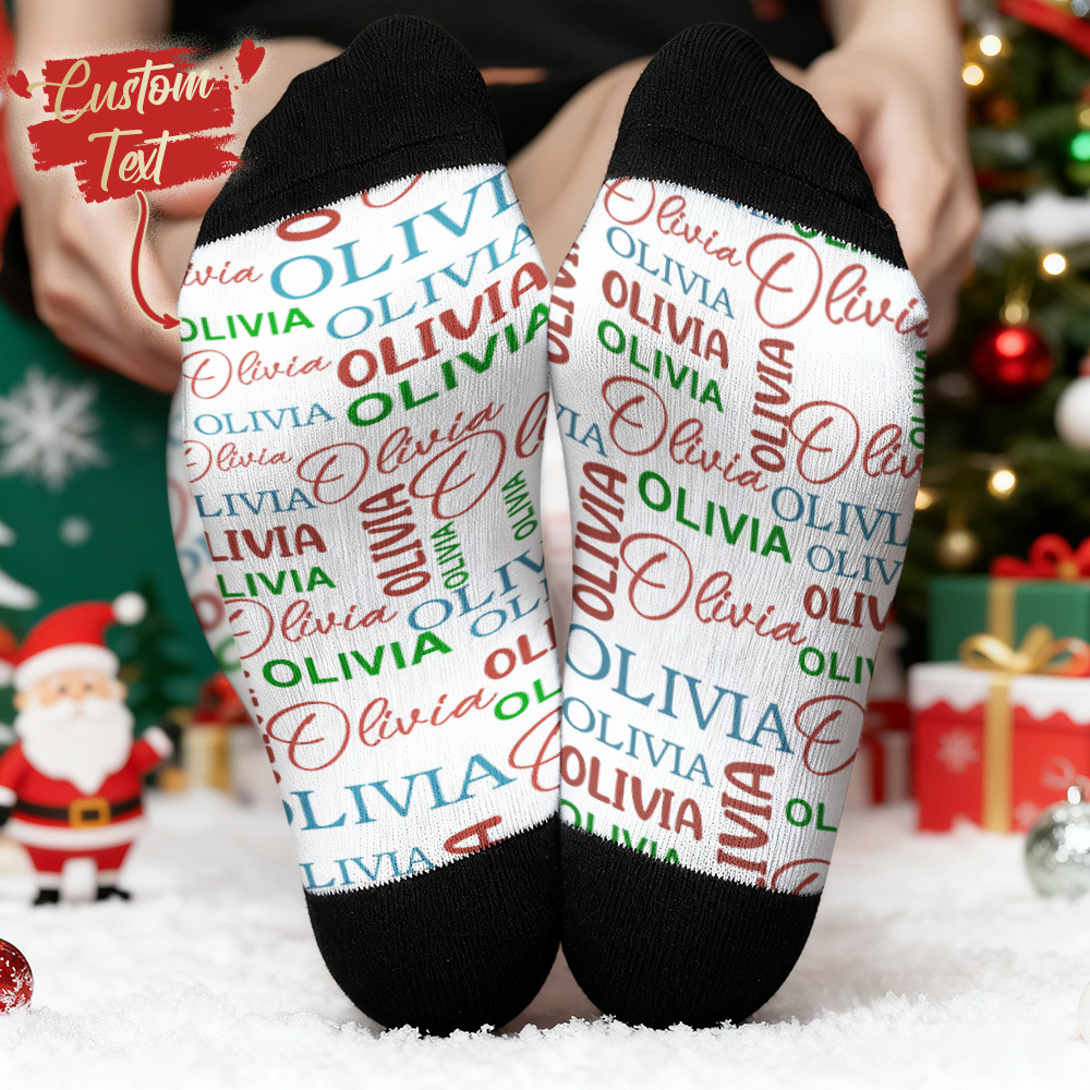 Chaussettes Hautes Personnalisées Pour Le Visage Chaussettes Vintage Personnalisées Joyeux Noël Pour Les Amoureux Cadeaux De Noël - MyFaceSocksFR