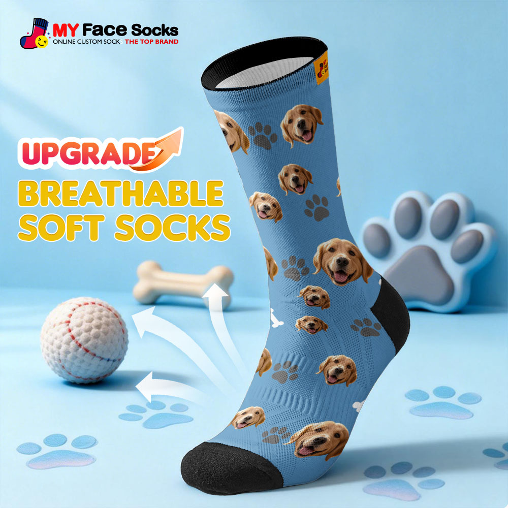 Chaussettes Personnalisées Avec Photo D'un Adorable Animal De Compagnie, Cadeau Idéal Pour Les Amoureux Des Animaux. - MyFaceSocksFR
