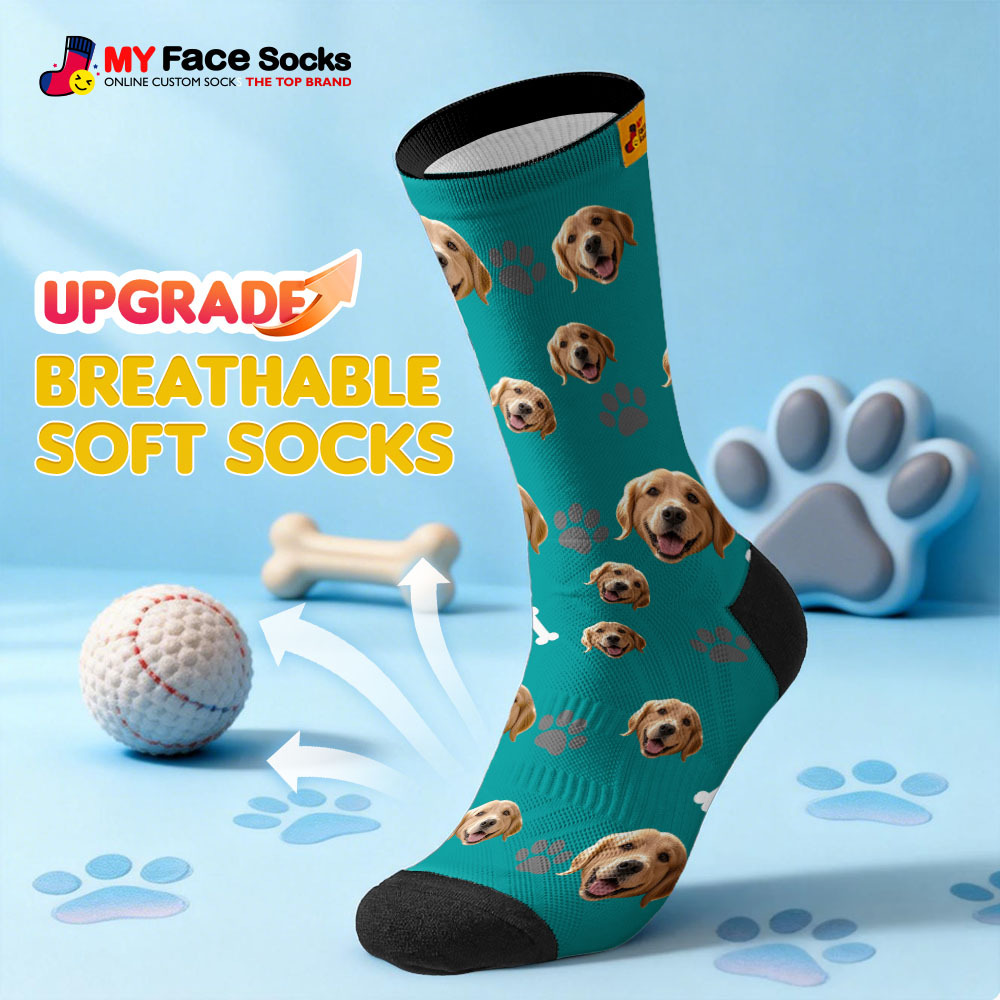 Chaussettes Personnalisées Avec Photo D'un Adorable Animal De Compagnie, Cadeau Idéal Pour Les Amoureux Des Animaux. - MyFaceSocksFR