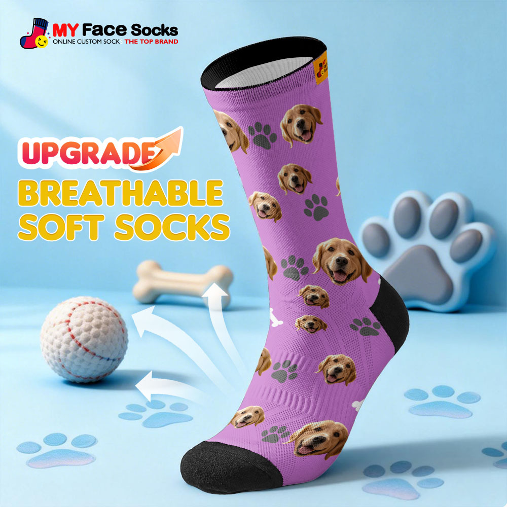 Chaussettes Personnalisées Avec Photo D'un Adorable Animal De Compagnie, Cadeau Idéal Pour Les Amoureux Des Animaux. - MyFaceSocksFR