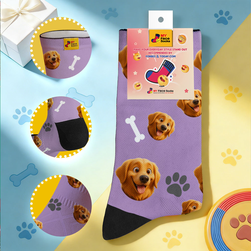 Chaussettes Personnalisées Avec Photo D'un Adorable Animal De Compagnie, Cadeau Idéal Pour Les Amoureux Des Animaux. - MyFaceSocksFR
