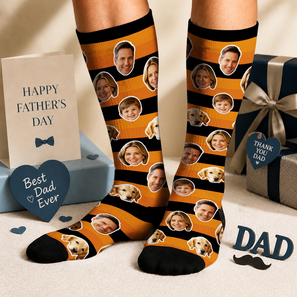 Chaussettes Photo Personnalisées Pour Maman Chien, Chaussettes Imprimées Personnalisées Avec Votre Propre Photo, Cadeau De Chaussettes De Nouveauté Pour Hommes, Chaussettes Drôles Avec Le Visage De La Fille - MyFaceSocksFR