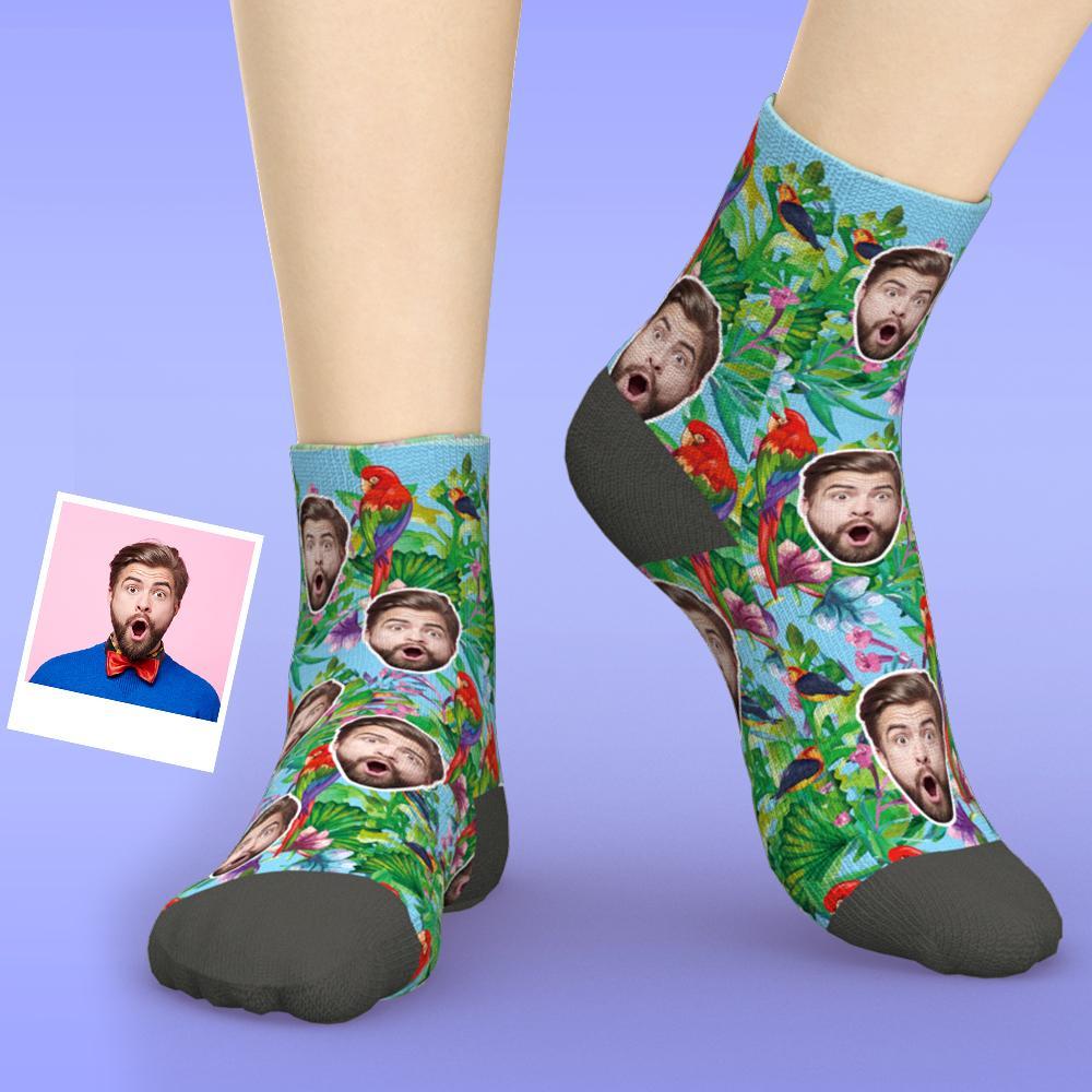 Chaussettes Visage Personnalisées Chaussettes Courtes Pour Perroquet D'été - VisageChaussettes