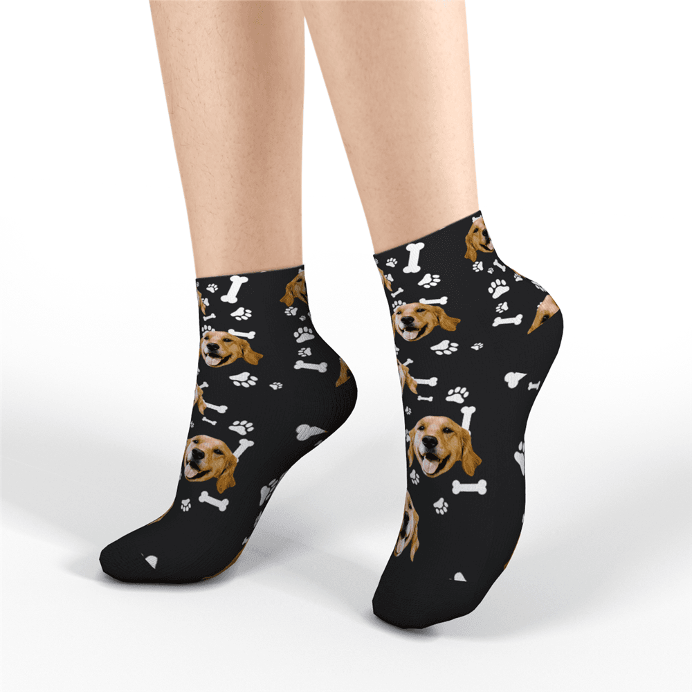 Chaussettes Courtes Personnalisées Chaussettes Visage Personnalisées Cadeaux D'été - Chien - VisageChaussettes