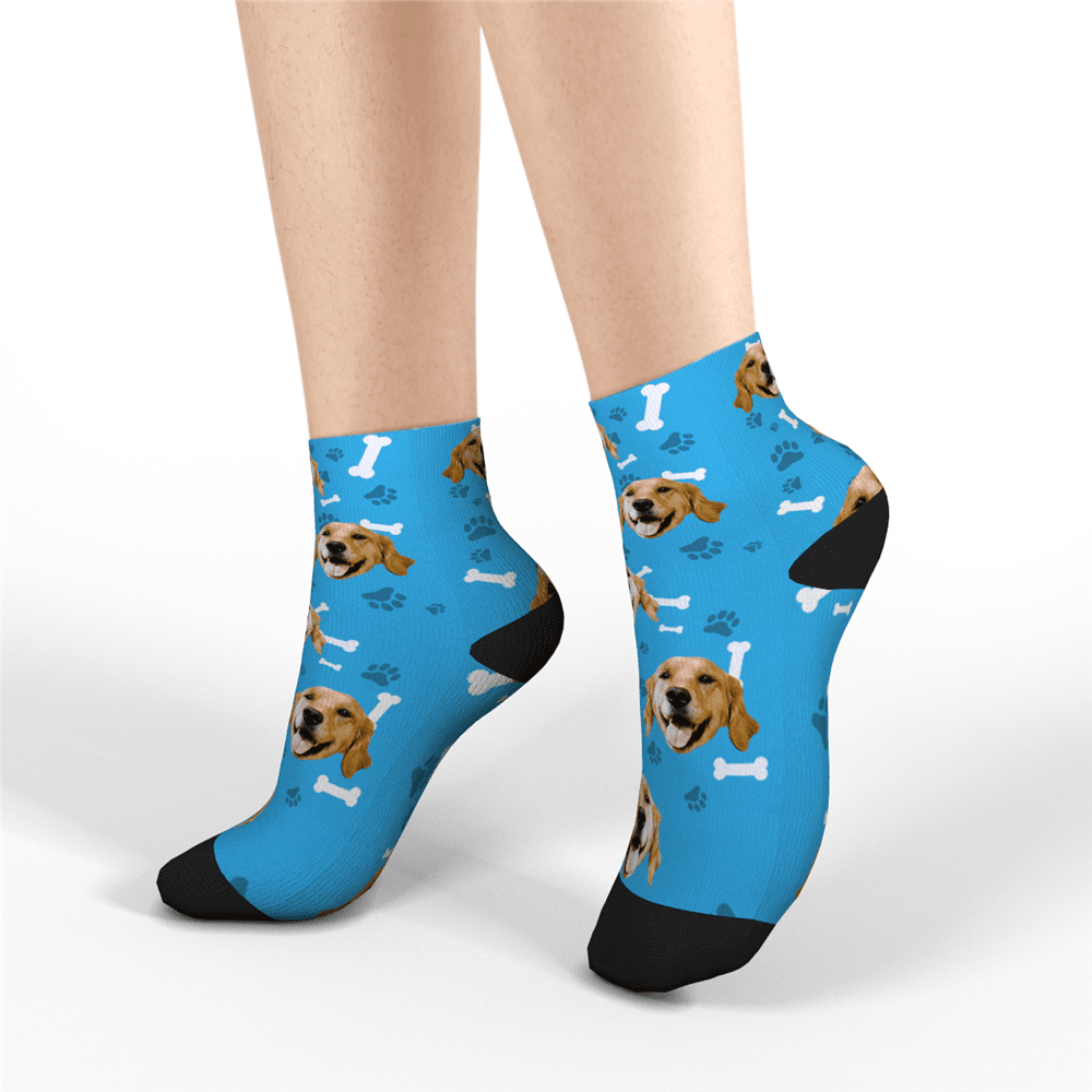 Chaussettes Courtes Personnalisées Chaussettes Visage Personnalisées Cadeaux D'été - Chien - VisageChaussettes
