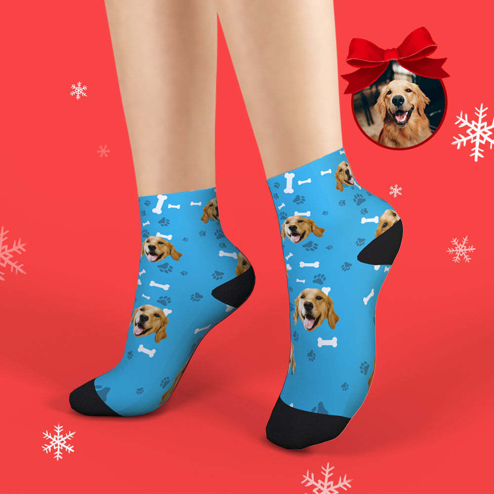 Chaussettes Courtes Personnalisées Chaussettes Visage Personnalisées Cadeaux D'été - Chien - VisageChaussettes