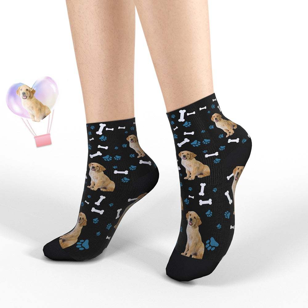 Chaussettes Photo Personnalisées Quarter Chaussettes Coupe Basse Avatar De Chien - VisageChaussettes