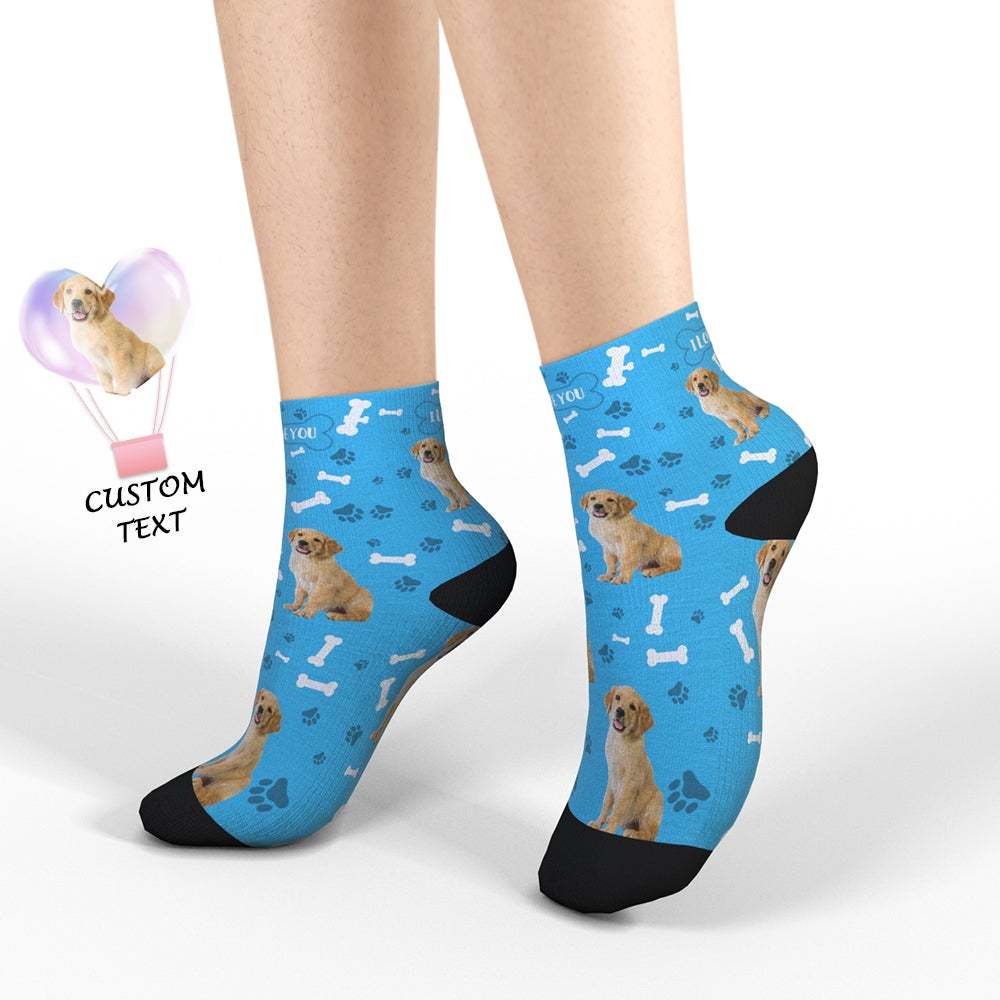 Chaussettes Photo Personnalisées Quarter Chaussettes Coupe Basse Avatar De Chien - VisageChaussettes