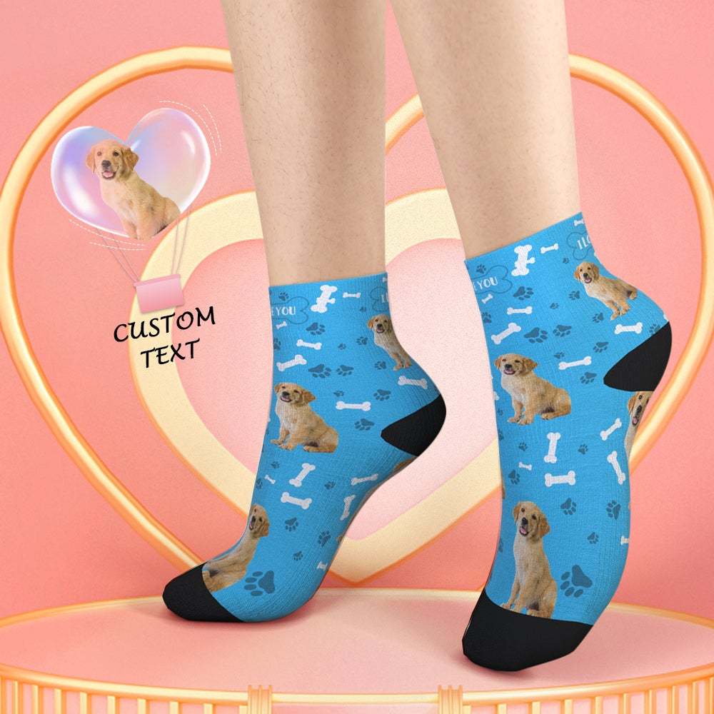 Chaussettes Photo Personnalisées Quarter Chaussettes Coupe Basse Avatar De Chien - VisageChaussettes