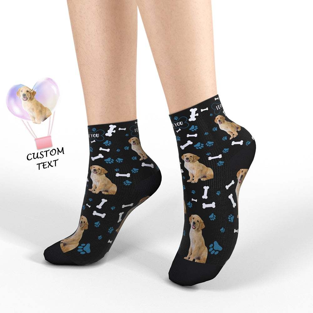 Chaussettes Photo Personnalisées Quarter Chaussettes Coupe Basse Avatar De Chien - VisageChaussettes