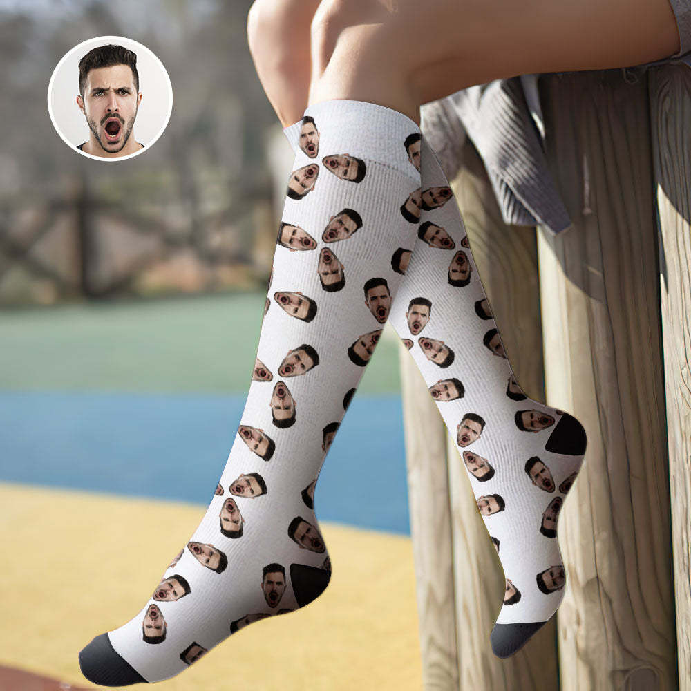 Chaussettes Hautes Personnalisées Pour Le Visage Chaussettes D'été - Funny Face - VisageChaussettes