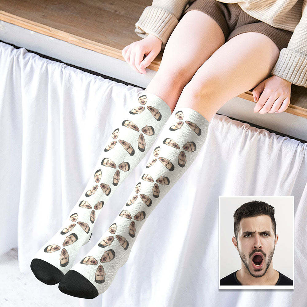 Chaussettes Hautes Personnalisées Pour Le Visage Chaussettes D'été - Funny Face - VisageChaussettes