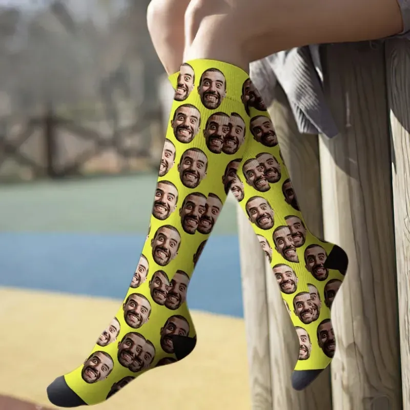 Chaussettes Hautes Personnalisées Pour Le Visage Chaussettes D'été - Visage Intégral