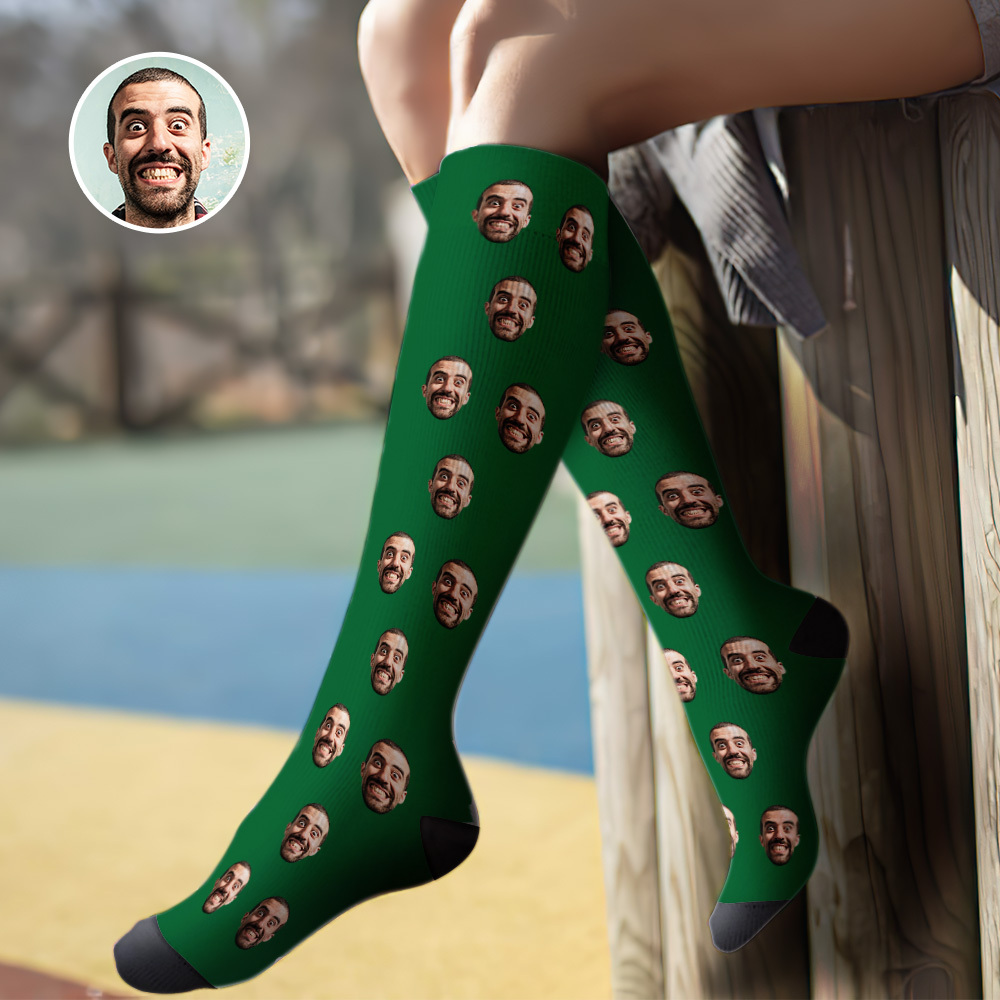 Chaussettes Hautes Personnalisées Pour L'été - Bleu Intégral