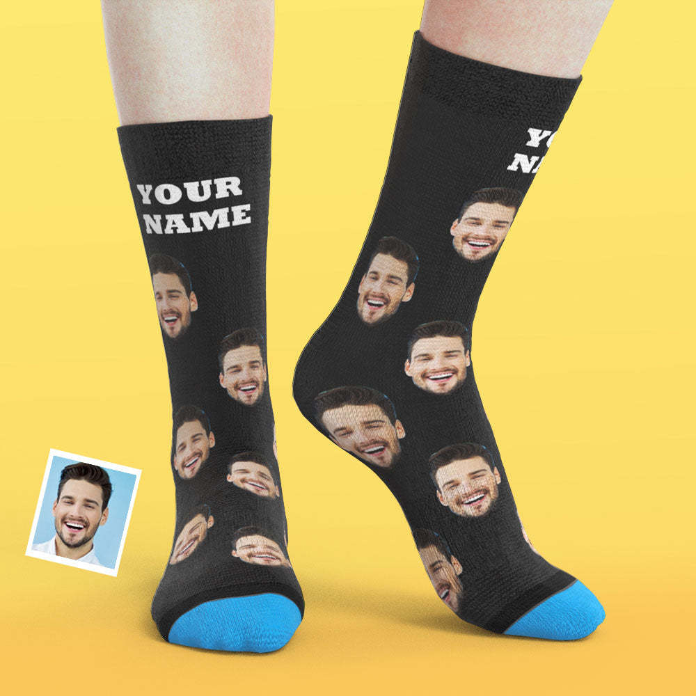 Chaussettes de Visage Imprimées en 3D Numérique Personnalisées Ajouter des Images et un Nom - Bunt