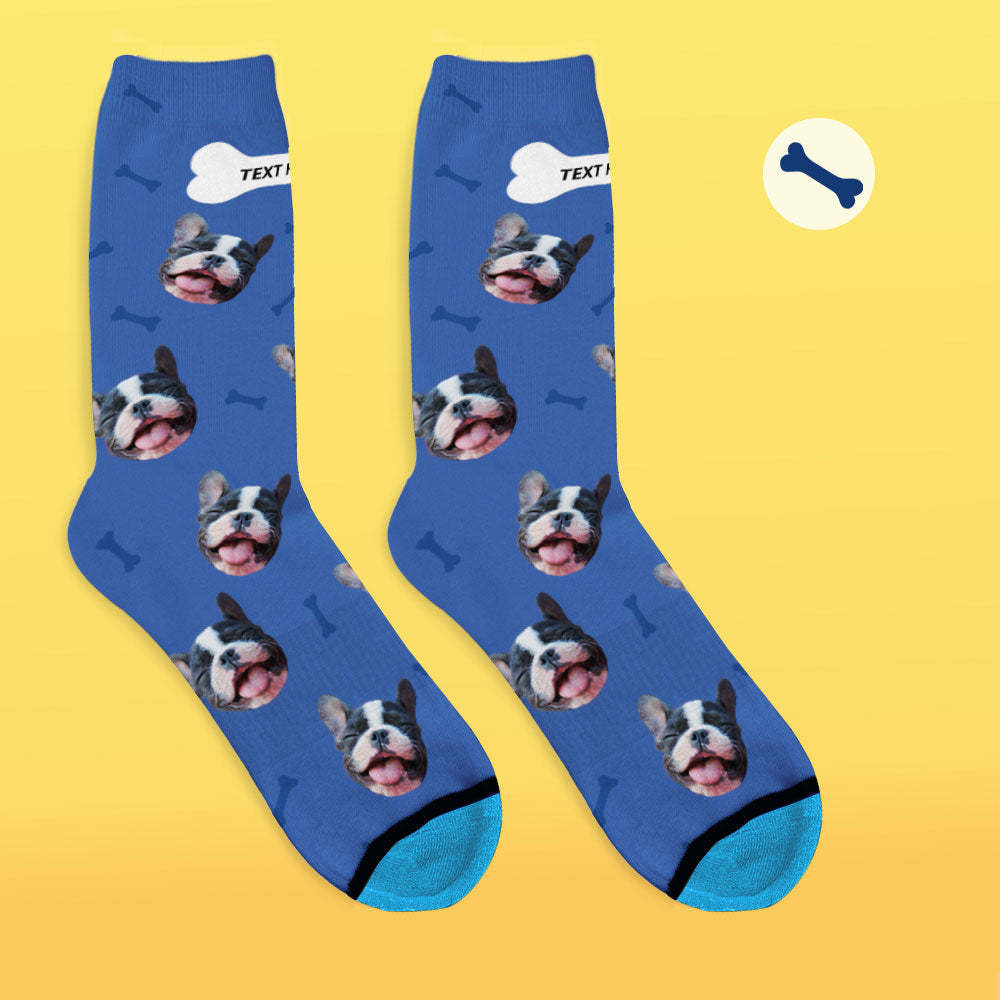 Chaussettes de Visage Imprimées en 3D Numérique Personnalisées Ajouter des Images et un Nom - Des os