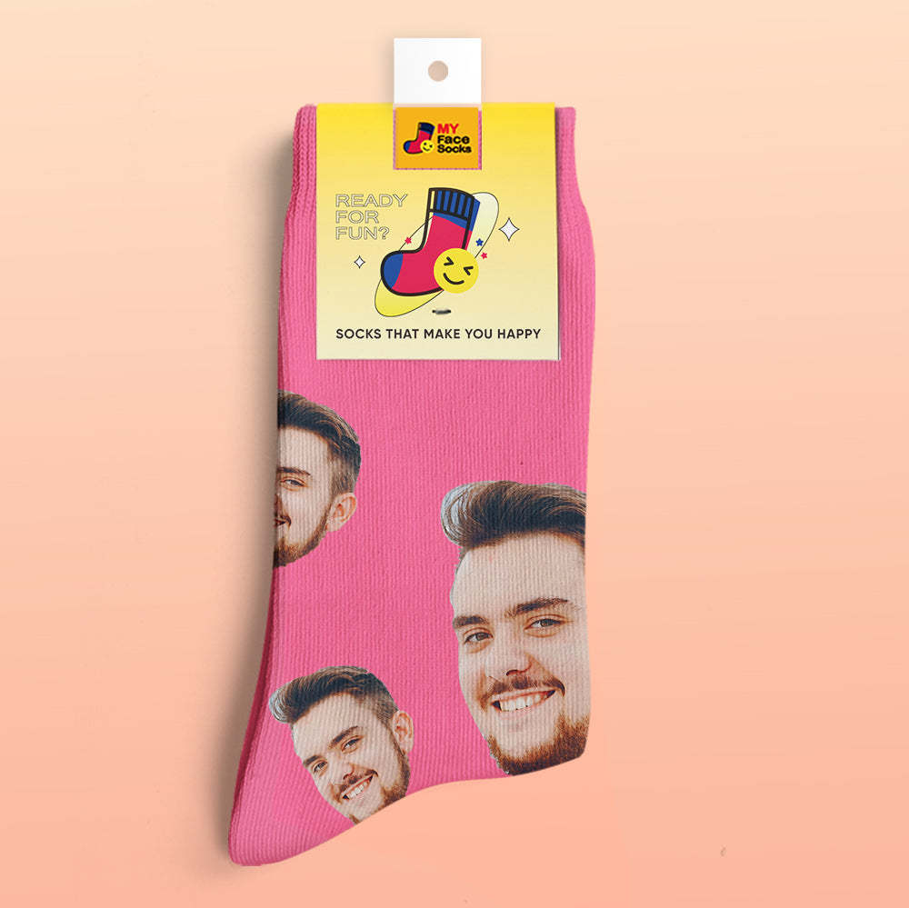 Chaussettes De Prévisualisation 3d Personnalisées Chaussettes My Face Ajouter Des Images Et Un Nom - Votre Visage - VisageChaussettes