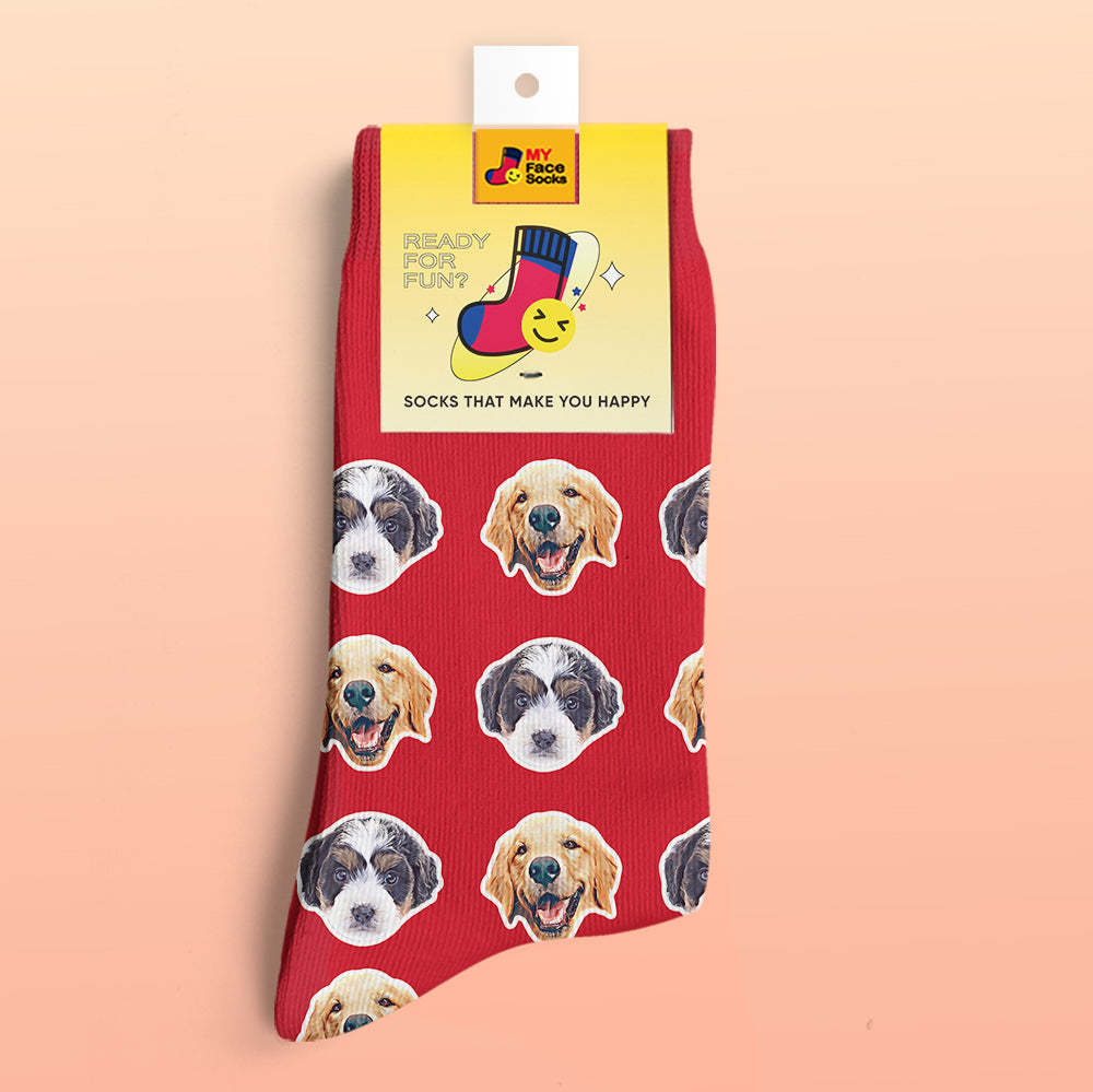 Chaussettes De Prévisualisation 3d Personnalisées Chaussettes My Face Ajoutez Des Images Et Un Nom - Style Comique - VisageChaussettes