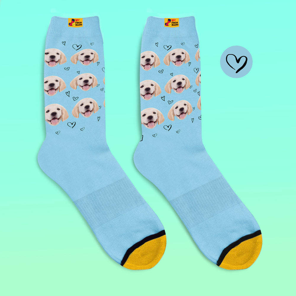 Chaussettes Imprimées Numériques 3d Personnalisées Chaussettes Photo Personnalisées Love Pet Socks - VisageChaussettes