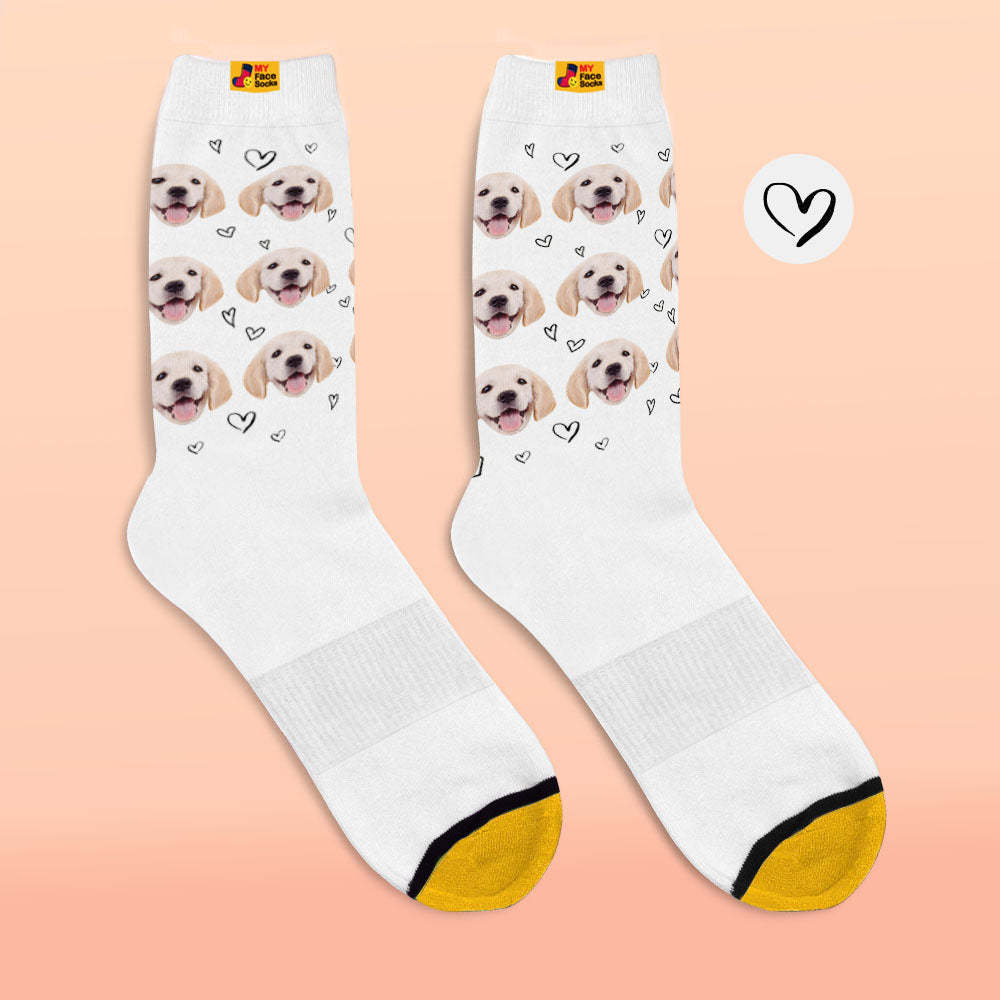 Chaussettes Imprimées Numériques 3d Personnalisées Chaussettes Photo Personnalisées Love Pet Socks - VisageChaussettes