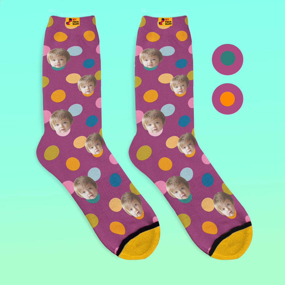 Chaussettes Imprimées Numériques 3d Personnalisées Ajoutez Des Images Et Nommez Votre Visage Sur Des Points - VisageChaussettes