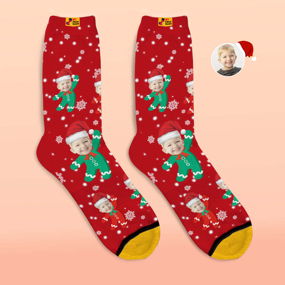 Chaussettes Imprimées Numériques 3d Personnalisées Ajouter Des Images Et Nommer Le Cadeau De Noël Des Enfants - VisageChaussettes