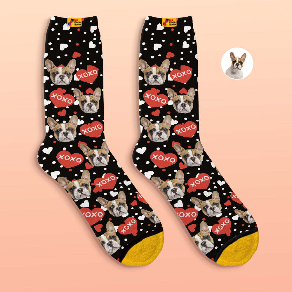 Chaussettes Imprimées Numériques 3d Personnalisées Xoxo Face Socks - VisageChaussettes