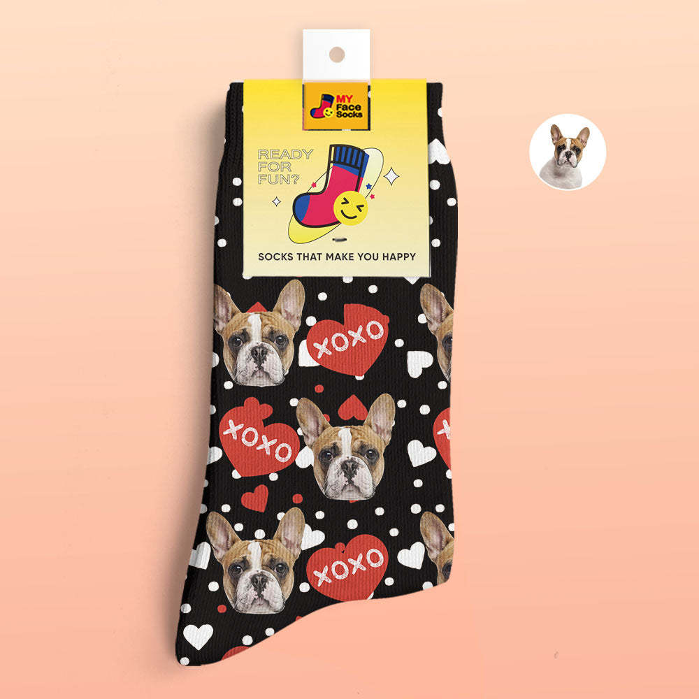 Chaussettes Imprimées Numériques 3d Personnalisées Xoxo Face Socks - VisageChaussettes