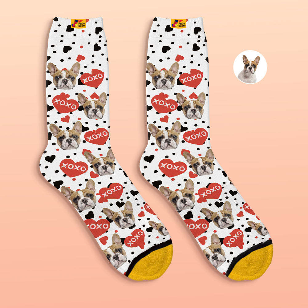 Chaussettes Imprimées Numériques 3d Personnalisées Xoxo Face Socks - VisageChaussettes