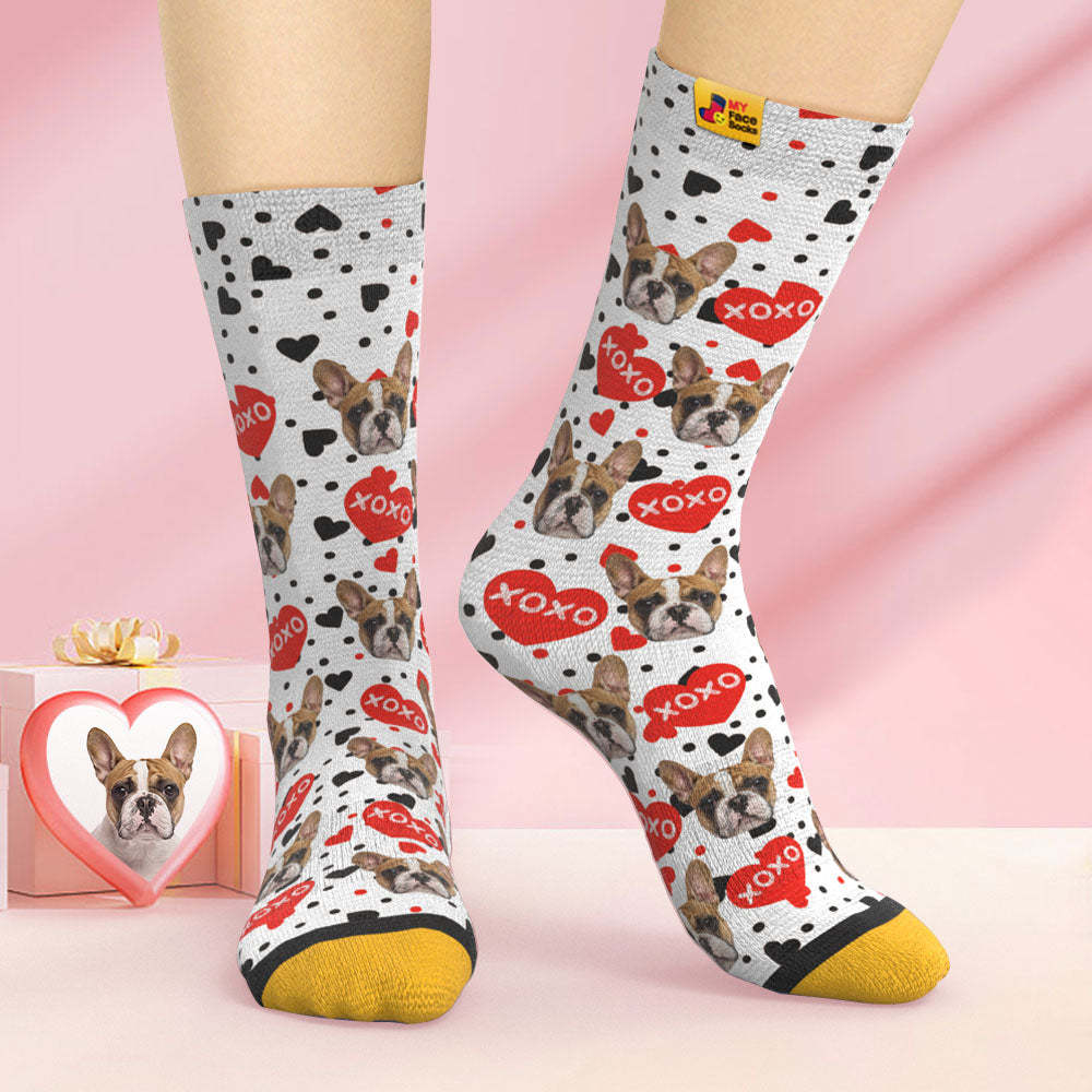 Chaussettes Imprimées Numériques 3d Personnalisées Xoxo Face Socks - VisageChaussettes