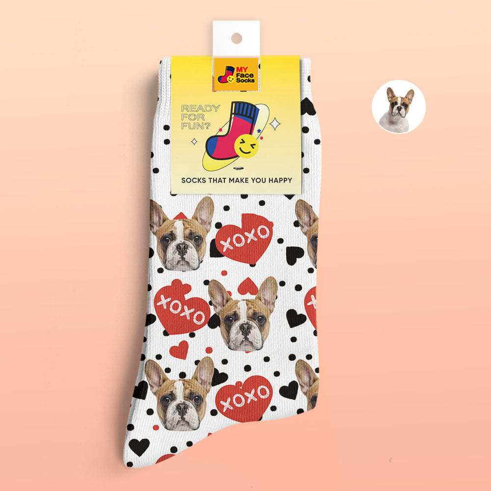 Chaussettes Imprimées Numériques 3d Personnalisées Xoxo Face Socks - VisageChaussettes